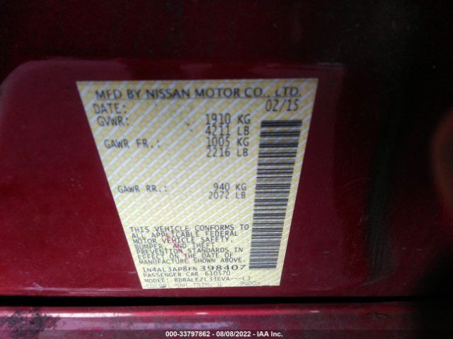 Photo 8 VIN: 1N4AL3AP8FN398407 - NISSAN ALTIMA 