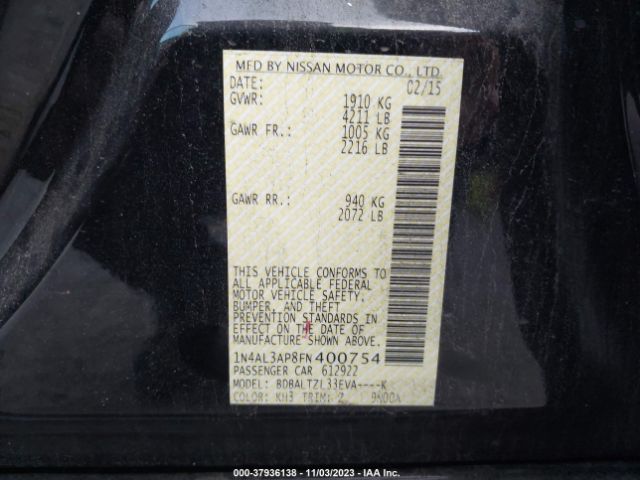 Photo 8 VIN: 1N4AL3AP8FN400754 - NISSAN ALTIMA 