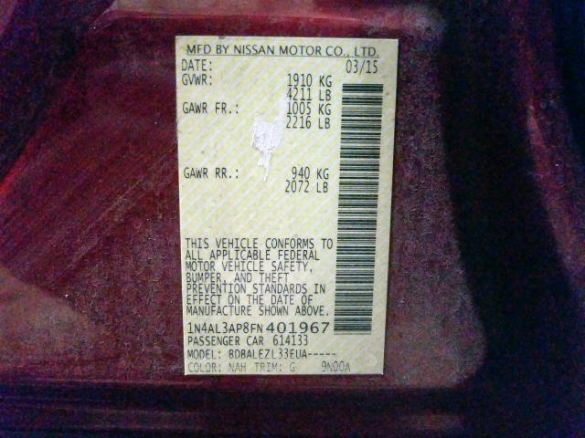 Photo 9 VIN: 1N4AL3AP8FN401967 - NISSAN ALTIMA 2.5 