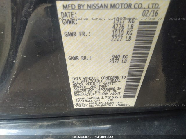 Photo 8 VIN: 1N4AL3AP8GC173563 - NISSAN ALTIMA 