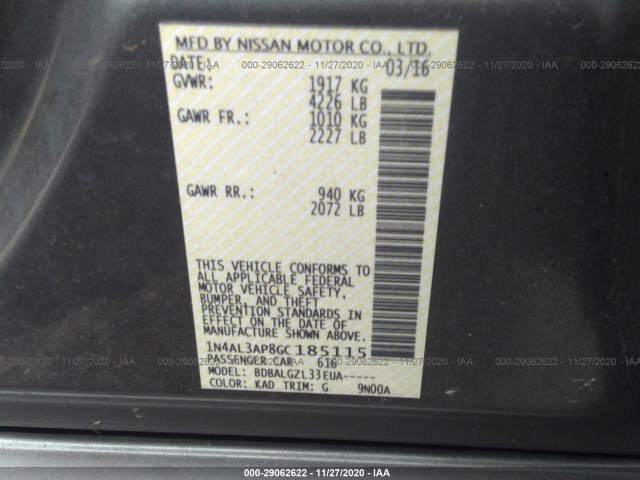 Photo 8 VIN: 1N4AL3AP8GC185115 - NISSAN ALTIMA 