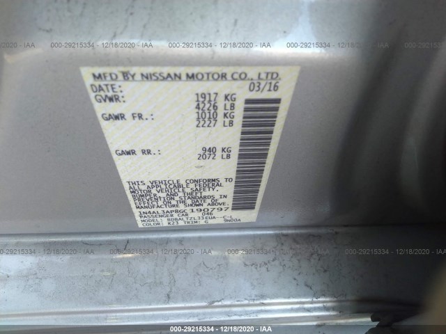 Photo 8 VIN: 1N4AL3AP8GC190797 - NISSAN ALTIMA 