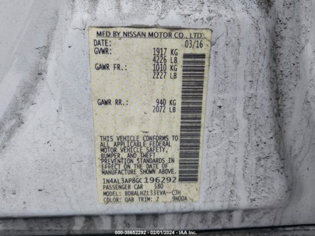 Photo 8 VIN: 1N4AL3AP8GC196292 - NISSAN ALTIMA 