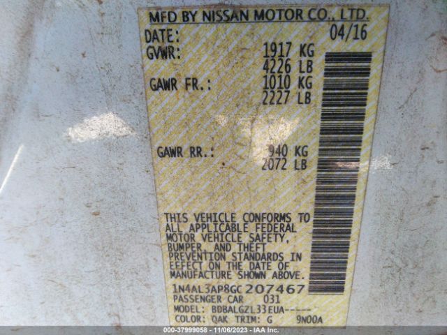 Photo 8 VIN: 1N4AL3AP8GC207467 - NISSAN ALTIMA 