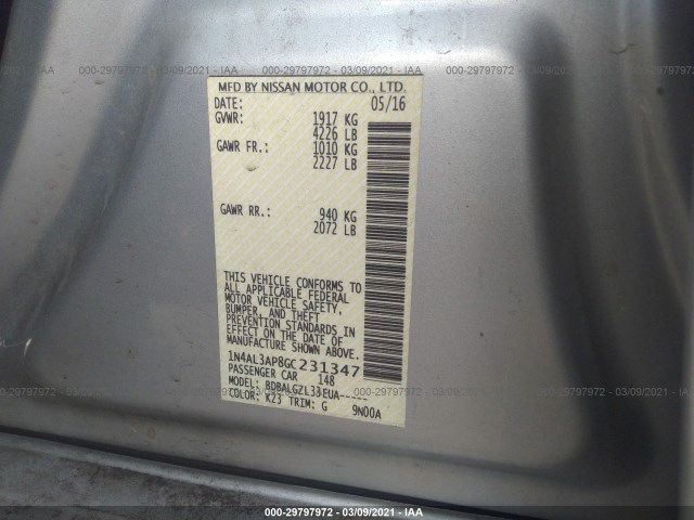 Photo 8 VIN: 1N4AL3AP8GC231347 - NISSAN ALTIMA 