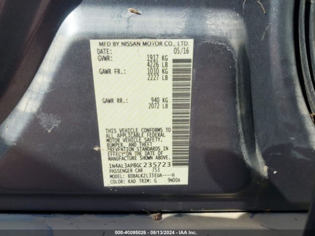 Photo 8 VIN: 1N4AL3AP8GC235723 - NISSAN ALTIMA 