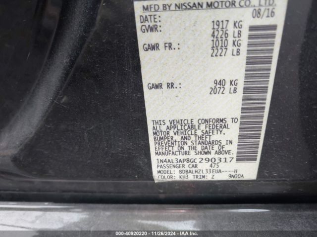 Photo 8 VIN: 1N4AL3AP8GC290317 - NISSAN ALTIMA 