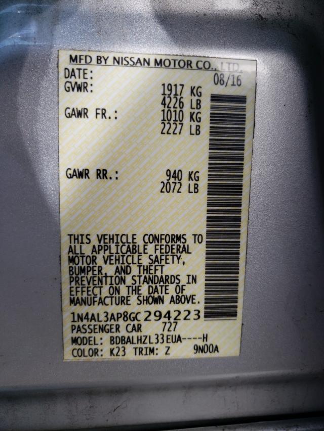 Photo 9 VIN: 1N4AL3AP8GC294223 - NISSAN ALTIMA 2.5 