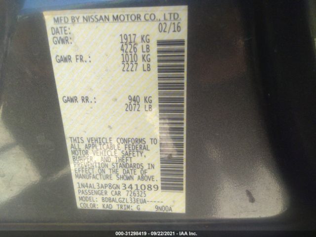 Photo 8 VIN: 1N4AL3AP8GN341089 - NISSAN ALTIMA 