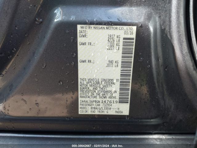 Photo 8 VIN: 1N4AL3AP8GN347619 - NISSAN ALTIMA 