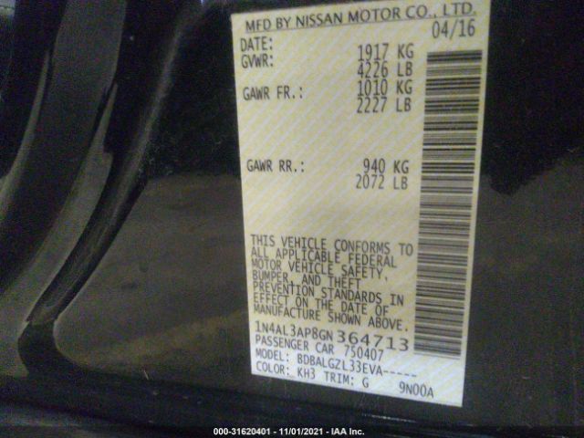 Photo 8 VIN: 1N4AL3AP8GN364713 - NISSAN ALTIMA 