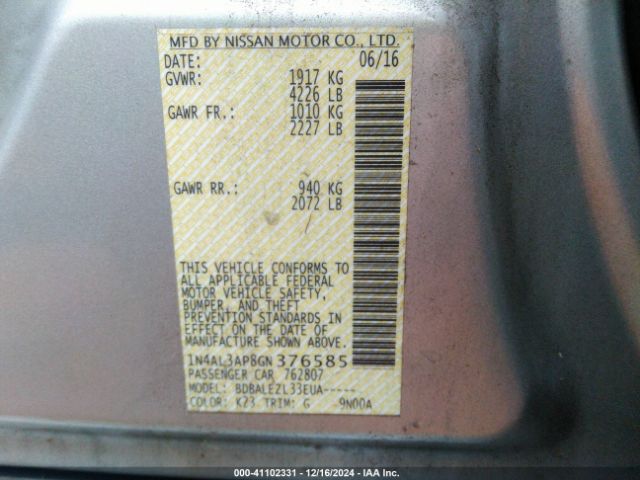 Photo 8 VIN: 1N4AL3AP8GN376585 - NISSAN ALTIMA 