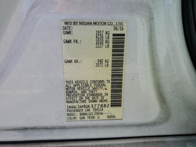 Photo 11 VIN: 1N4AL3AP8GN377882 - NISSAN ALTIMA 2.5 