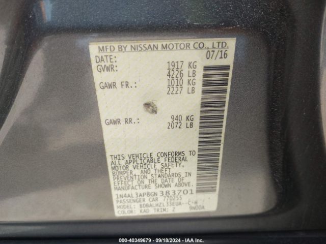 Photo 8 VIN: 1N4AL3AP8GN383701 - NISSAN ALTIMA 