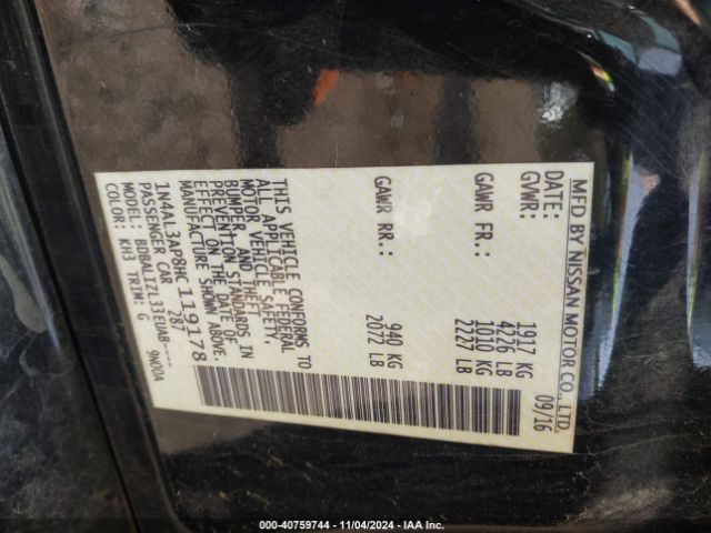 Photo 8 VIN: 1N4AL3AP8HC119178 - NISSAN ALTIMA 