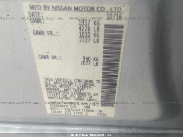 Photo 8 VIN: 1N4AL3AP8HC140791 - NISSAN ALTIMA 