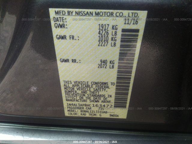 Photo 8 VIN: 1N4AL3AP8HC163472 - NISSAN ALTIMA 