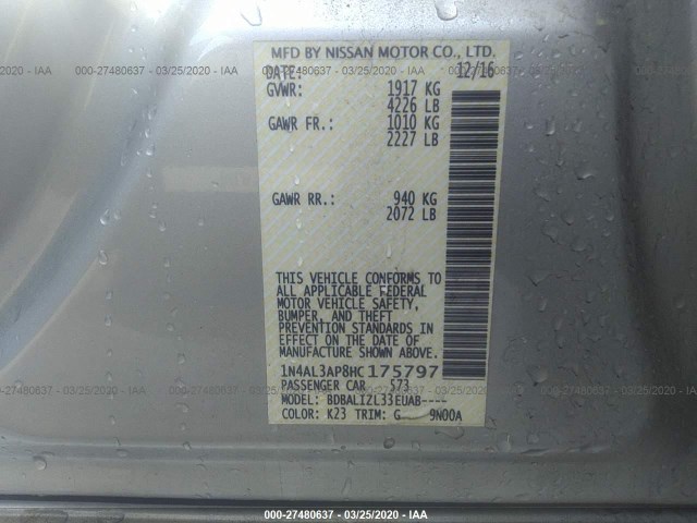 Photo 8 VIN: 1N4AL3AP8HC175797 - NISSAN ALTIMA 