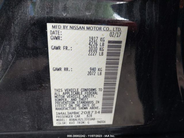 Photo 8 VIN: 1N4AL3AP8HC208734 - NISSAN ALTIMA 