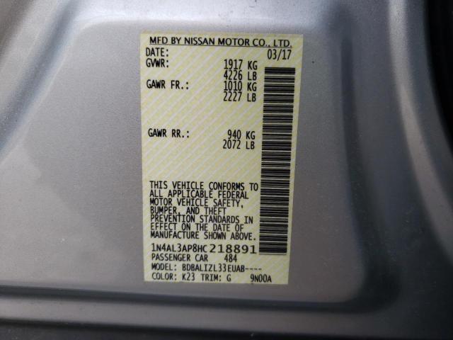 Photo 9 VIN: 1N4AL3AP8HC218891 - NISSAN ALTIMA 2.5 