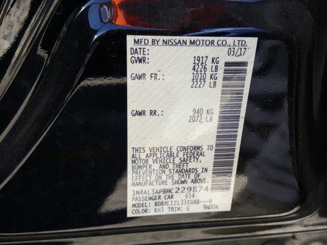 Photo 9 VIN: 1N4AL3AP8HC229874 - NISSAN ALTIMA 2.5 