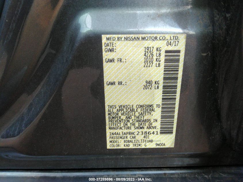 Photo 8 VIN: 1N4AL3AP8HC238641 - NISSAN ALTIMA 