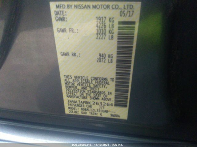 Photo 8 VIN: 1N4AL3AP8HC263264 - NISSAN ALTIMA 