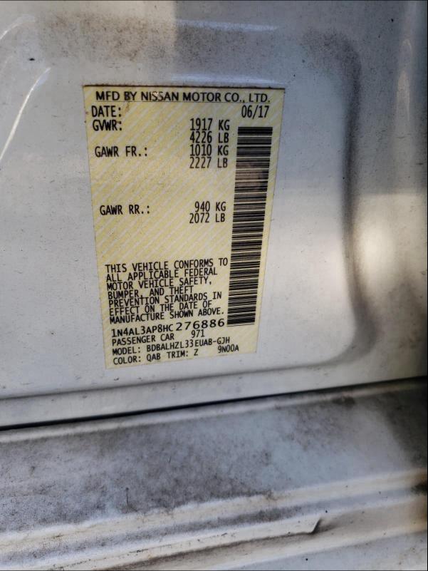 Photo 9 VIN: 1N4AL3AP8HC276886 - NISSAN ALTIMA 2.5 