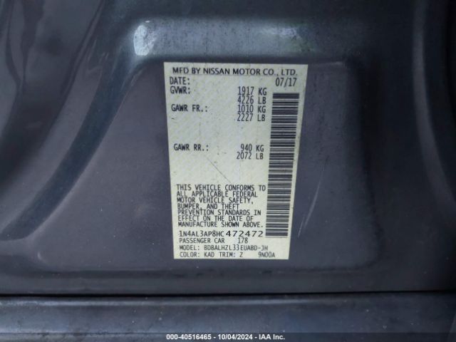 Photo 8 VIN: 1N4AL3AP8HC472472 - NISSAN ALTIMA 