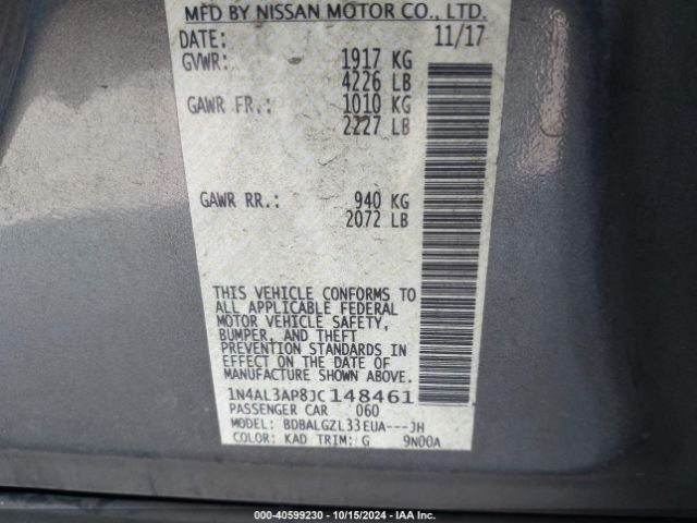 Photo 8 VIN: 1N4AL3AP8JC148461 - NISSAN ALTIMA 