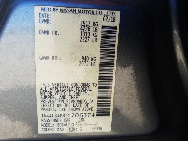 Photo 9 VIN: 1N4AL3AP8JC206374 - NISSAN ALTIMA 2.5 