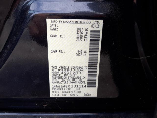 Photo 9 VIN: 1N4AL3AP8JC231114 - NISSAN ALTIMA 2.5 