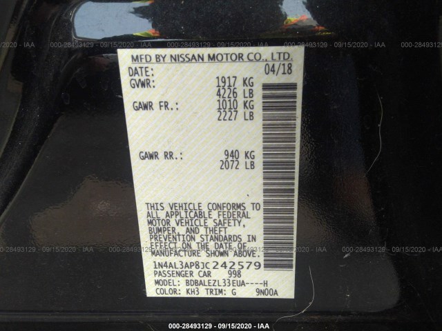 Photo 8 VIN: 1N4AL3AP8JC242579 - NISSAN ALTIMA 