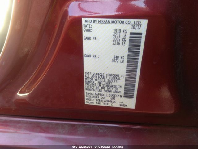 Photo 8 VIN: 1N4AL3AP9DC158078 - NISSAN ALTIMA 