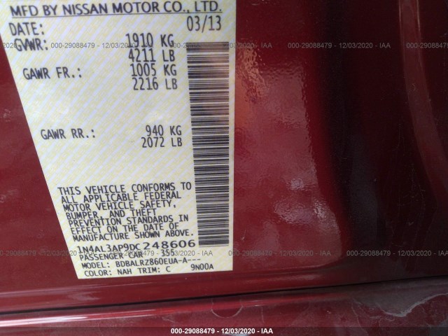 Photo 8 VIN: 1N4AL3AP9DC248606 - NISSAN ALTIMA 