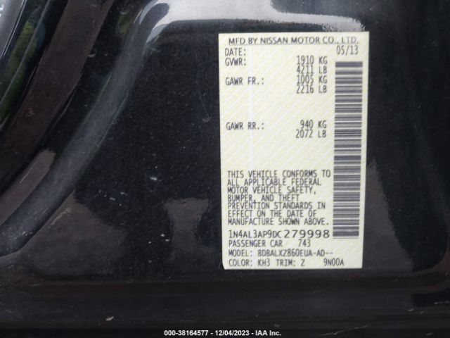 Photo 8 VIN: 1N4AL3AP9DC279998 - NISSAN ALTIMA 