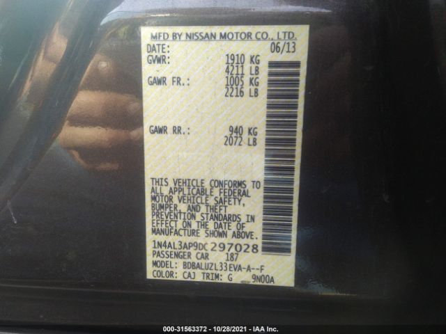 Photo 8 VIN: 1N4AL3AP9DC297028 - NISSAN ALTIMA 