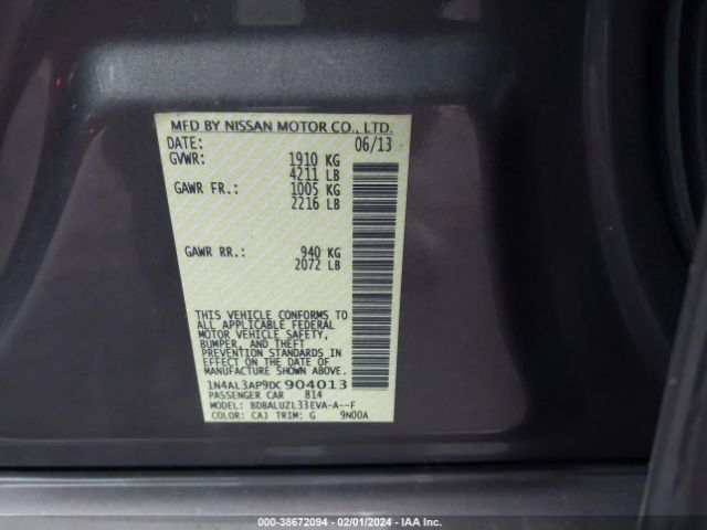 Photo 8 VIN: 1N4AL3AP9DC904013 - NISSAN ALTIMA 