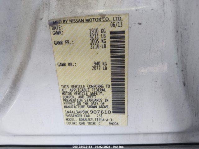 Photo 8 VIN: 1N4AL3AP9DC907610 - NISSAN ALTIMA 