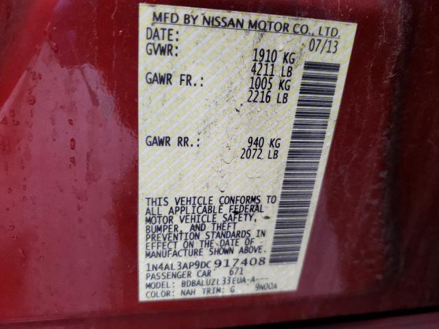 Photo 9 VIN: 1N4AL3AP9DC917408 - NISSAN ALTIMA 2.5 