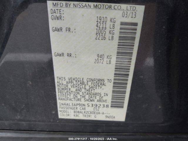 Photo 8 VIN: 1N4AL3AP9DN539238 - NISSAN ALTIMA 