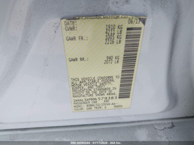 Photo 8 VIN: 1N4AL3AP9DN579383 - NISSAN ALTIMA 