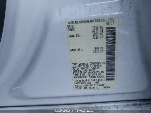 Photo 8 VIN: 1N4AL3AP9EC141041 - NISSAN ALTIMA 