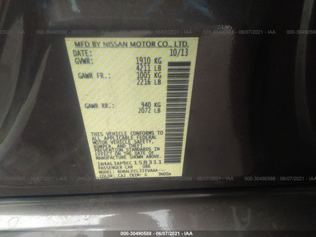 Photo 8 VIN: 1N4AL3AP9EC158311 - NISSAN ALTIMA 