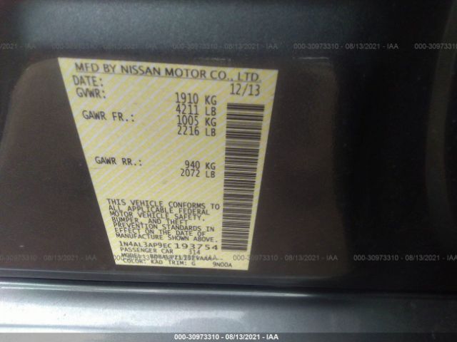 Photo 8 VIN: 1N4AL3AP9EC193754 - NISSAN ALTIMA 