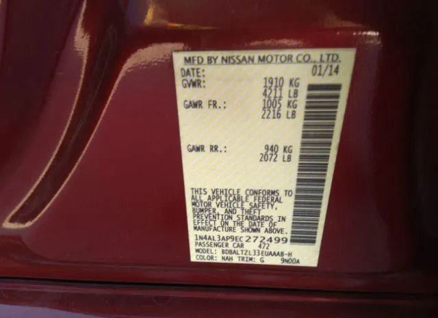 Photo 8 VIN: 1N4AL3AP9EC272499 - NISSAN ALTIMA 