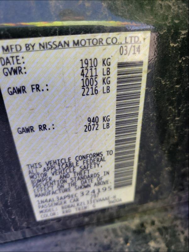 Photo 9 VIN: 1N4AL3AP9EC324195 - NISSAN ALTIMA 2.5 