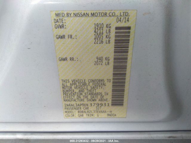 Photo 8 VIN: 1N4AL3AP9EN379931 - NISSAN ALTIMA 