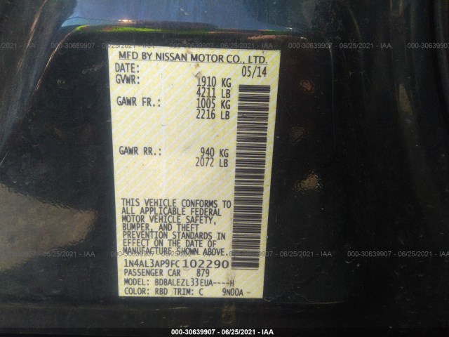 Photo 8 VIN: 1N4AL3AP9FC102290 - NISSAN ALTIMA 