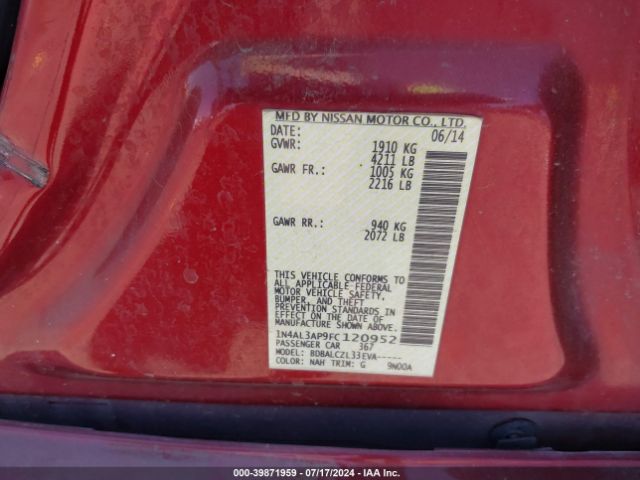 Photo 8 VIN: 1N4AL3AP9FC120952 - NISSAN ALTIMA 